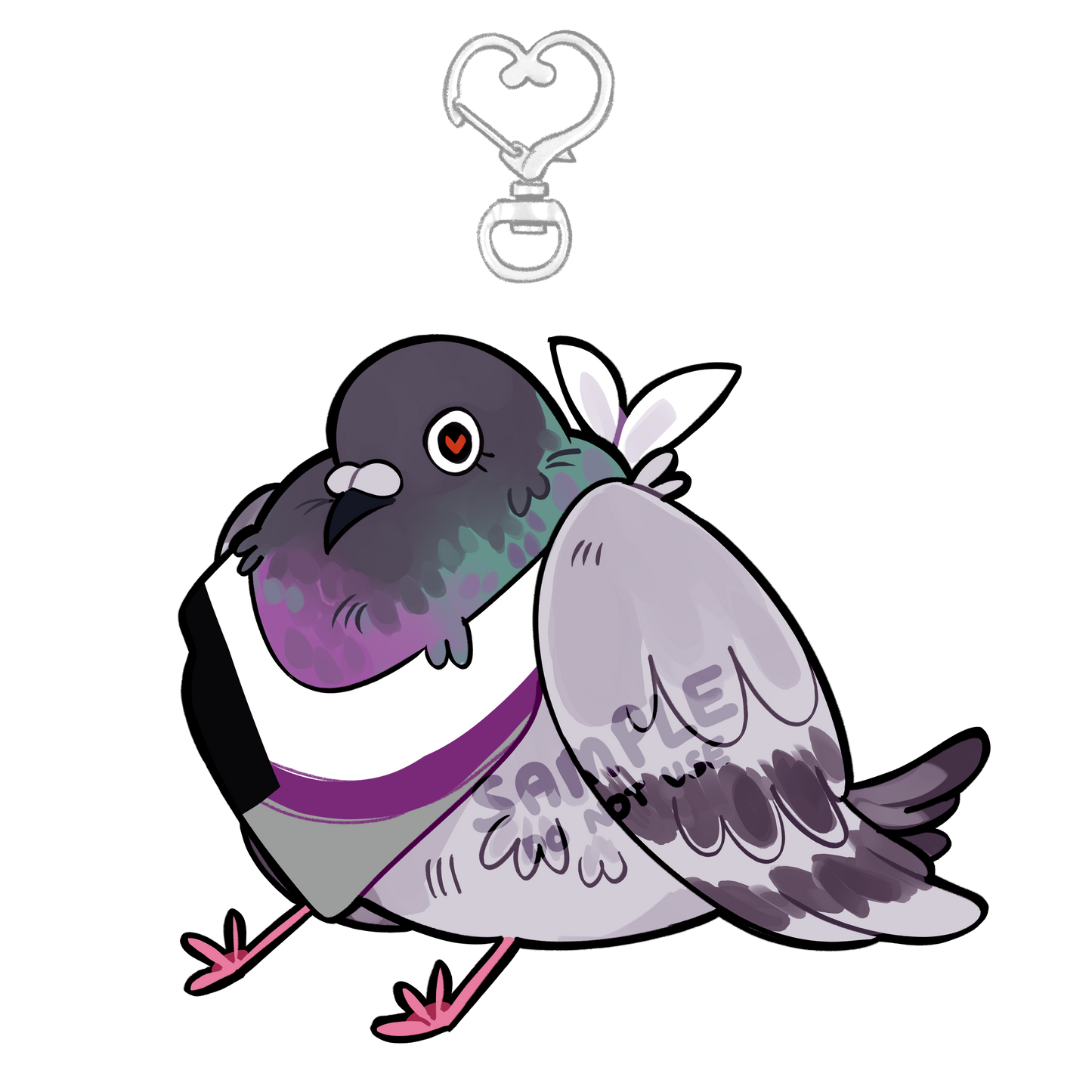 demisexual pigeon keychain