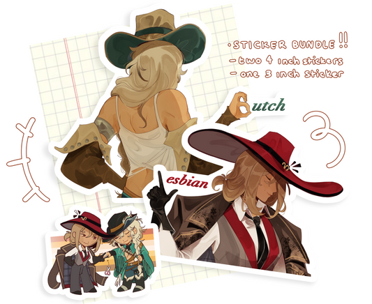 butch lesbian - sticker bundle